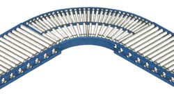 TS roller conveyors have powered conveyor curve sections