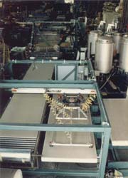 Kornylak offers the Board Feeder to load panels into the insulated foam board sandwich production line. Click on to enlarge.