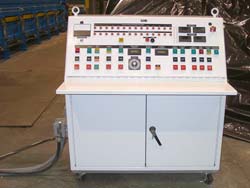 Kornylak's central control panel allows one person to control the entire building panel line. Click to enlarge.