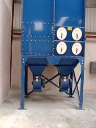 This is a common indoor dust removal system with four air filters. Click to enlarge.