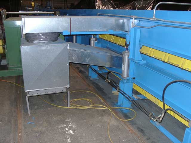 This picture shows how the ductwork is attached to the Armorbelt Foamboarder.