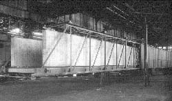 This foam conveyor's speed ranges from 4 to 30 feet/minute.