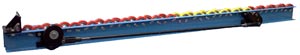 This is a mechanically operated load isolator, which help separate the first pallet in a lane and allows for a fast retrieval with a forklift.