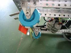 Here is a close up of how the idler Transwheels are used on the Agawam High School robot.
