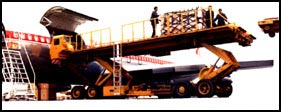 Loading air cargo from the 40K Loader / Unloader.