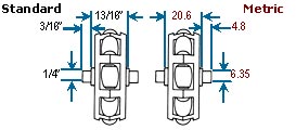 Standard and Metric Dimensions for the Axled Transwheel