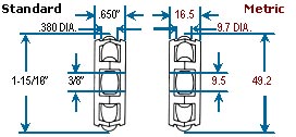 Standard and Metric Dimensions for the Plain Bore Transwheel