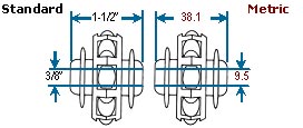 Standard and Metric Dimensions for the Sprocketed Transwheel