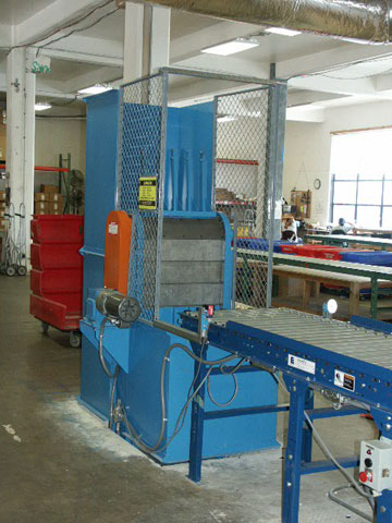 This is the top of a two store vertical Armorbelt conveyor.