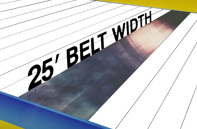 The Macrobelt design allows for widths up to 25 feet.