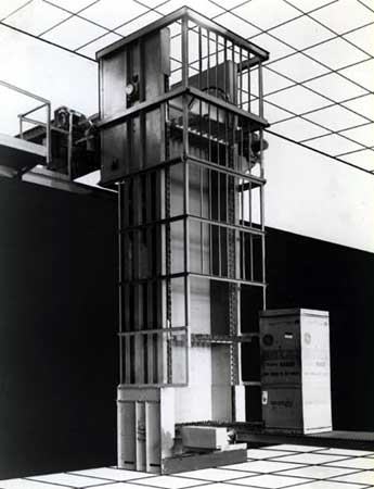 This unite was designed to move refrigerators from one floor to another in the factory.