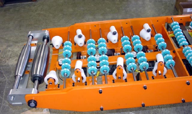 Powered Transrail is used as a powered transfer table.